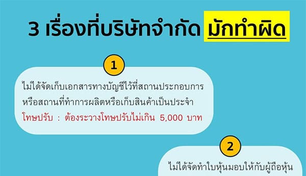 3 เรื่องที่บริษัทจำกัด มักจะทำผิด